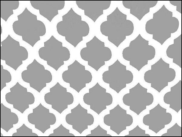 Grey_White Trellis Microfiber